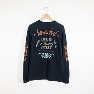 John Elliott Life is Always Sweet Long Sleeve university tee in black sz 0